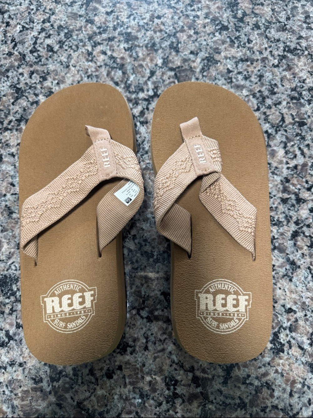Reef Beige Brown Textured Strap Flip Flops